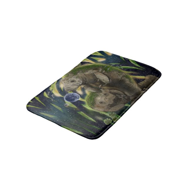Fragile Balance Manatee   Bath Mat (Angled)
