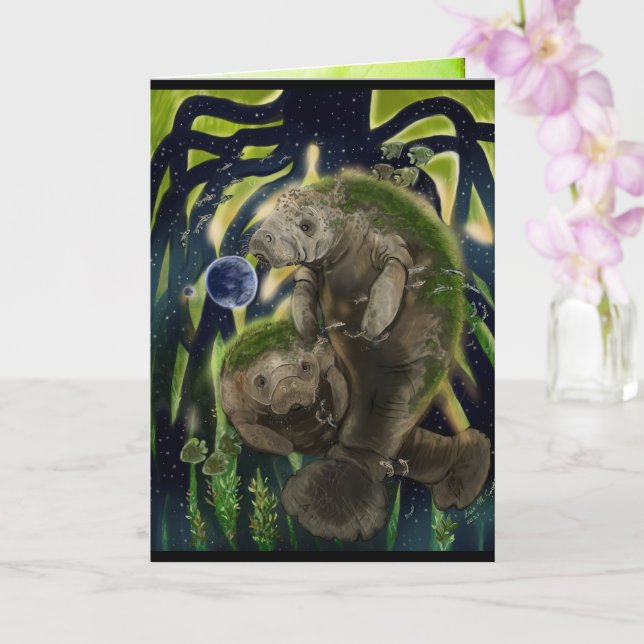 Fragile Balance Manatee Card (Orchid)