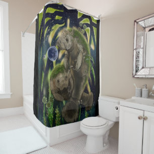 Fragile Balance Manatee  Shower Curtain