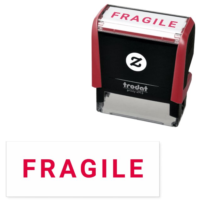 FRAGILE Business Self-inking Stamp RED (In Situ)