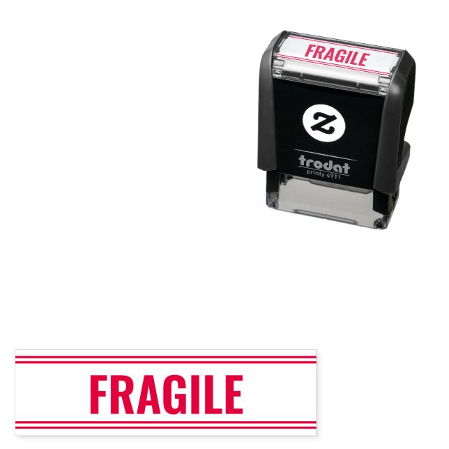 FRAGILE Business Text Template Self-inking Stamp (In Situ)