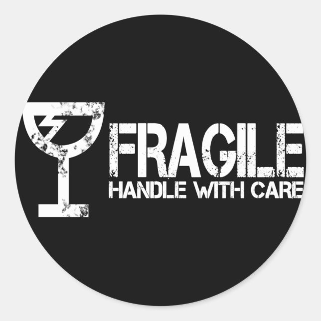 Fragile Classic Round Sticker (Front)