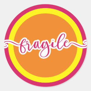 Fragile - custom colours classic round sticker