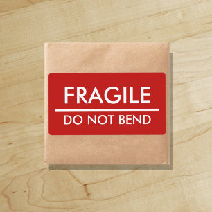 Fragile / Do Not Bend Red Bold Mailing