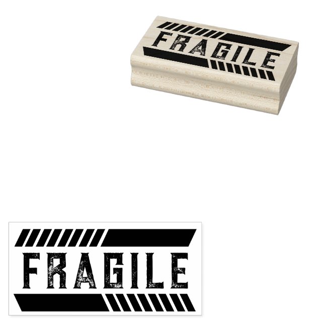 Fragile Do Not Drop Handle with Care Rubber Stamp (Stamped)