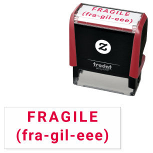 FRAGILE Funny Self-inking Stamp RED