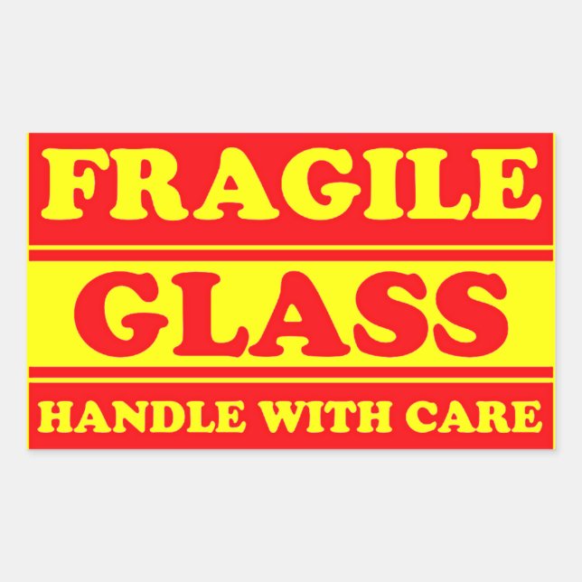 Fragile Glass Shipping Label (Front)