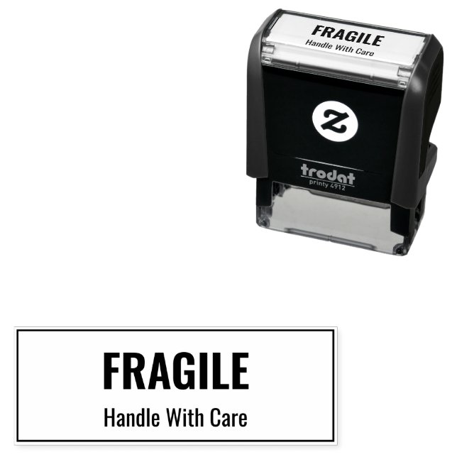 Fragile Handle With Care Business Text Template Self-inking Stamp (In Situ)