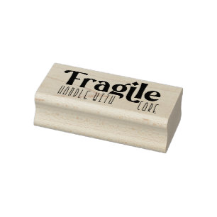 Fragile Handle with Care Calligraphy Mailing Rubber Stamp