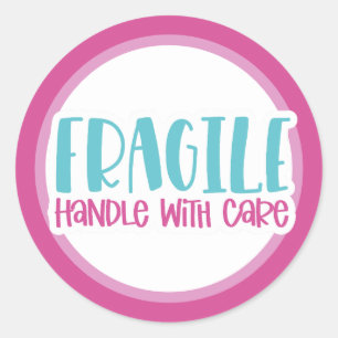 Fragile handle with care classic round sticker