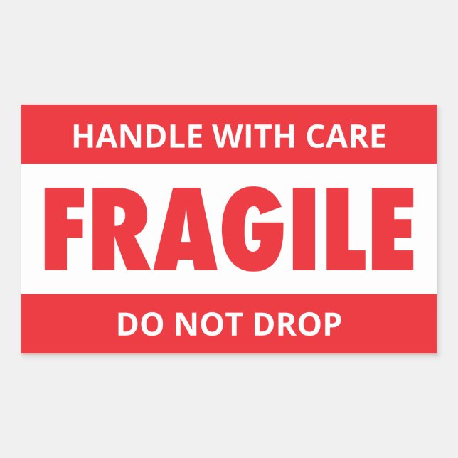 Fragile Handle With Care Do Not Drop Shipping Rectangular Sticker (Front)