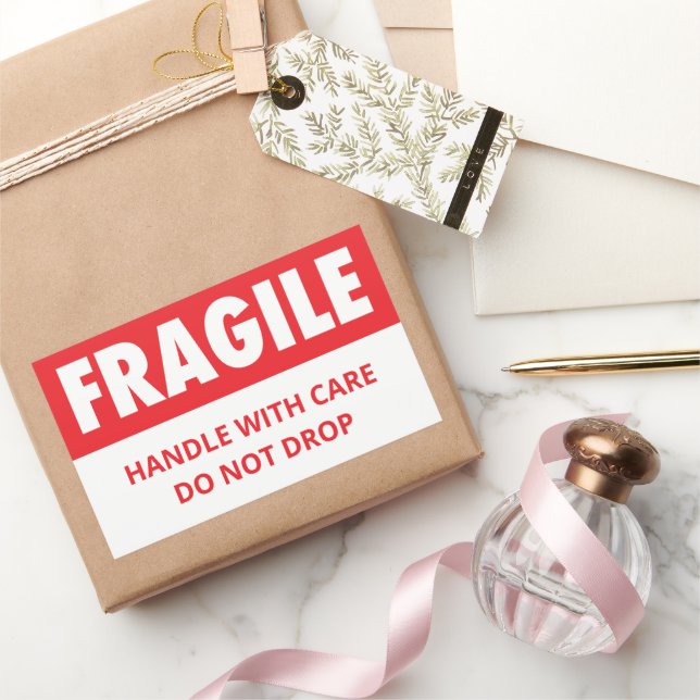 Fragile Handle With Care Do Not Drop Shipping Rectangular Sticker (Gifting)