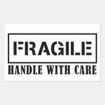 Fragile handle with care fragile sticker