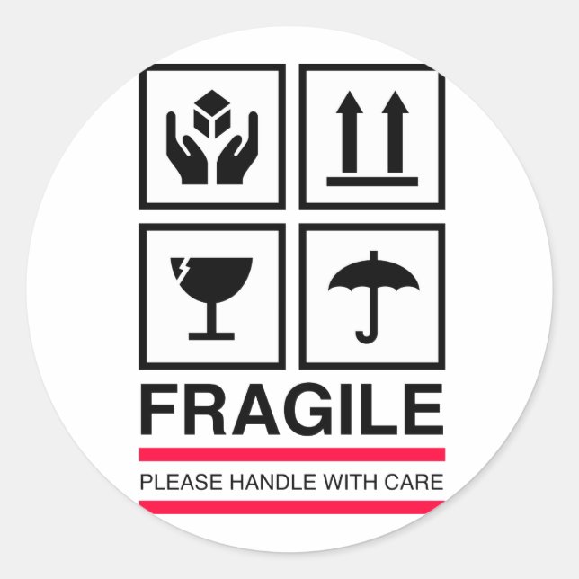 Fragile Handle with care graphic label design (Front)