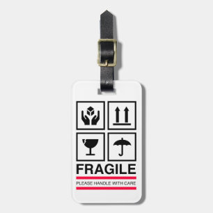 Fragile Handle with care graphic label design Luggage Tag