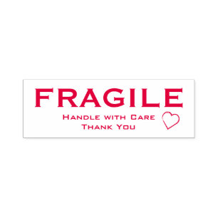 Fragile Handle with Care - Heart Accent, Red Stamp