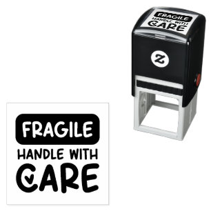FRAGILE Handle With Care Heart Self-inking Stamp