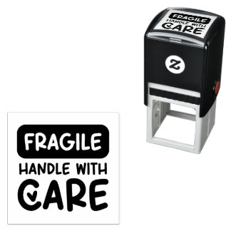 FRAGILE Handle With Care Heart Self-inking Stamp
