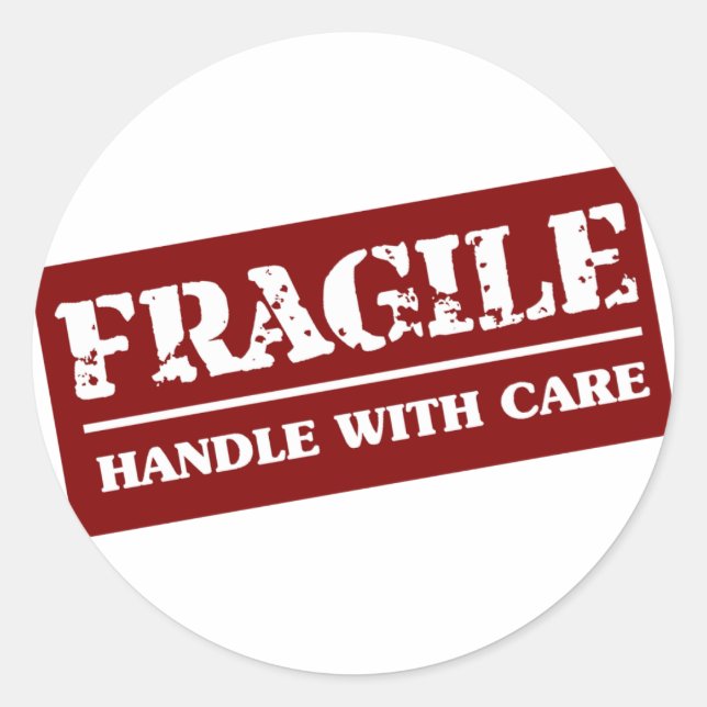 Fragile Handle with Care Item Classic Round Sticker (Front)