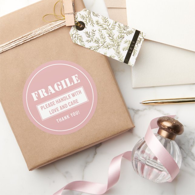 Fragile Handle With Care Mailing and Packaging Classic Round Sticker (Gifting)