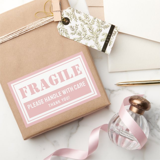 Fragile Handle With Care Mailing and Packaging Rectangular Sticker (Gifting)