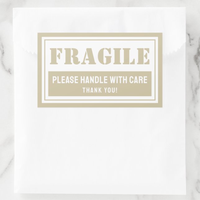 Fragile Handle With Care Mailing and Packaging Rectangular Sticker (Bag)