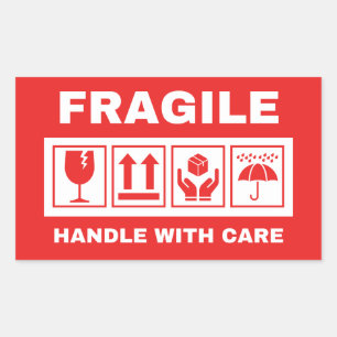 Fragile handle with care  rectangular sticker