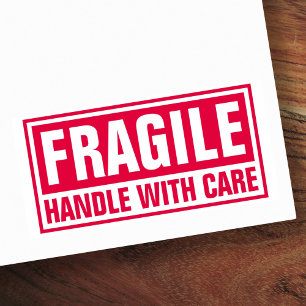 Fragile handle with care self-inking stamp