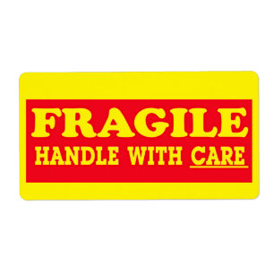 Fragile Handle With Care Shipping Label