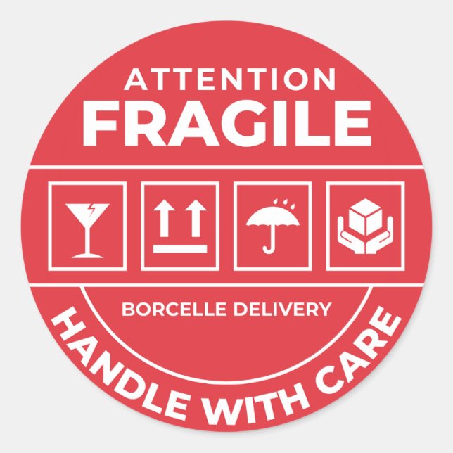 Fragile Handle With Care Shipping Sticker (Front)