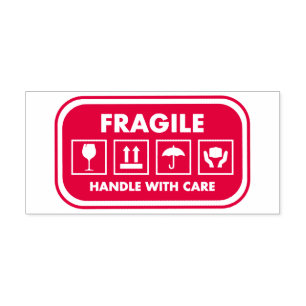 Fragile Handle with Care signs Self-inking Stamp