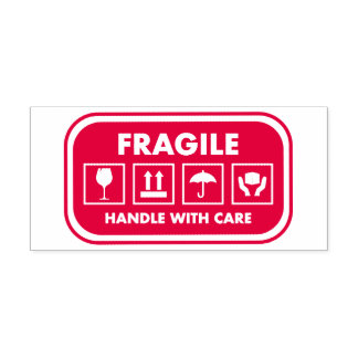 Fragile Handle with Care signs Self-inking Stamp