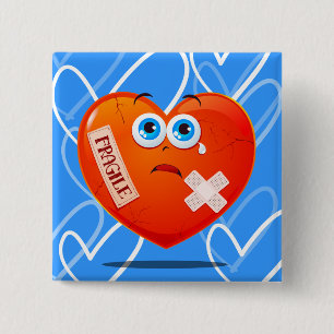 Fragile heart, button