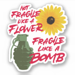Fragile like a bomb Sticker   Laptop Decal