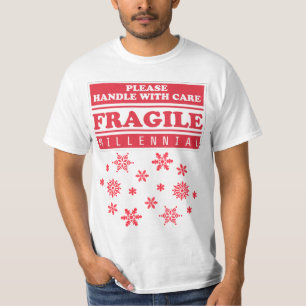 Fragile Millennial, Handle With Care Snowflakes T-Shirt