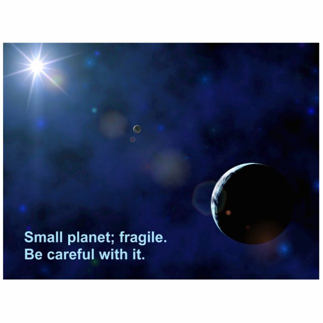 Fragile Planet Photo Sculpture Magnet (Front)