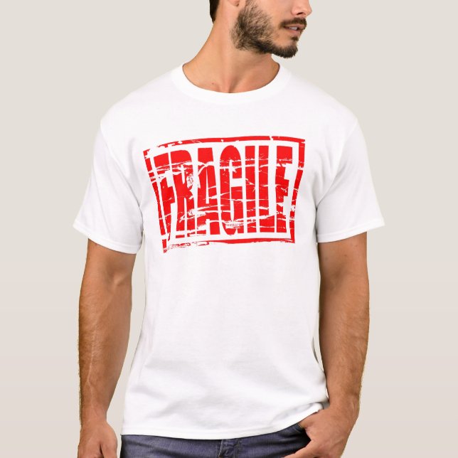 Fragile red rubber stamp effect T-Shirt (Front)