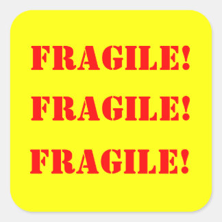 Fragile Square Strickers Square Sticker