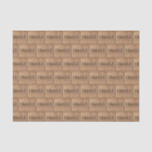 Fragile Stamped on Wood Postcard Tissue Paper
