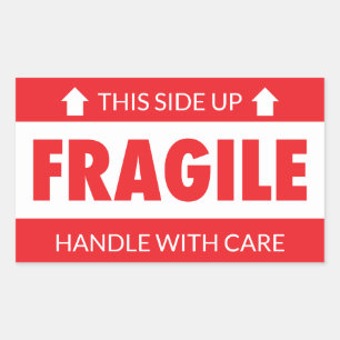 Fragile This Side Up Handle With Care Rectangular Sticker
