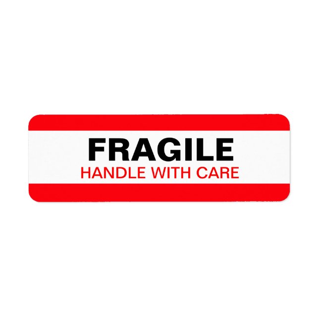Fragile Warning Label Red (Front)