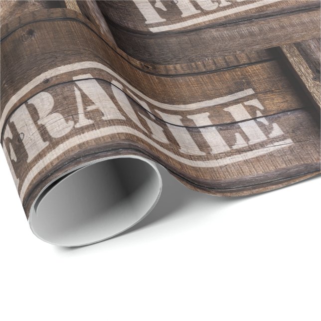 Fragile wood crate vintage wrapping paper (Roll Corner)