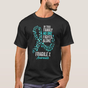 Fragile X Awareness Month Butterflies Teal Ribbon  T-Shirt