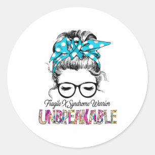 Fragile X Syndrome Awareness Ribbon Support Gifts Classic Round Sticker