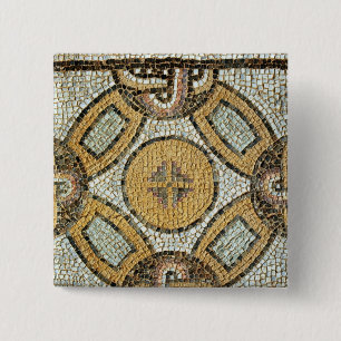 Fragment from the floor of the Roman Baths 15 Cm Square Badge