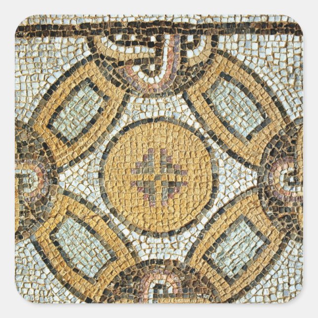 Fragment from the floor of the Roman Baths Square Sticker (Front)