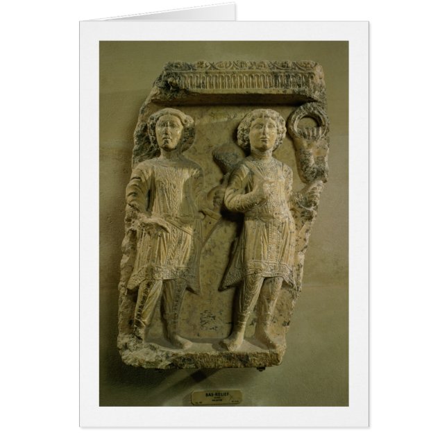 Fragment of a bas-relief plaque depicting two sold (Front)