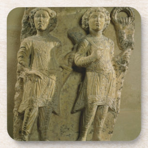 Fragment of a bas-relief plaque depicting two sold coaster