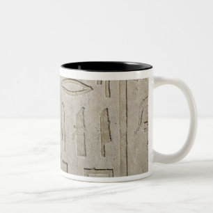 Fragment of a hieroglyphic inscription Two-Tone coffee mug