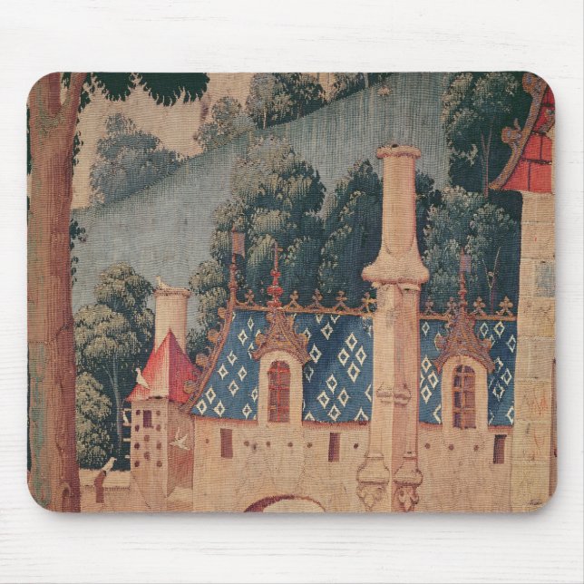 Fragment of a mediaeval tapestry mouse mat (Front)